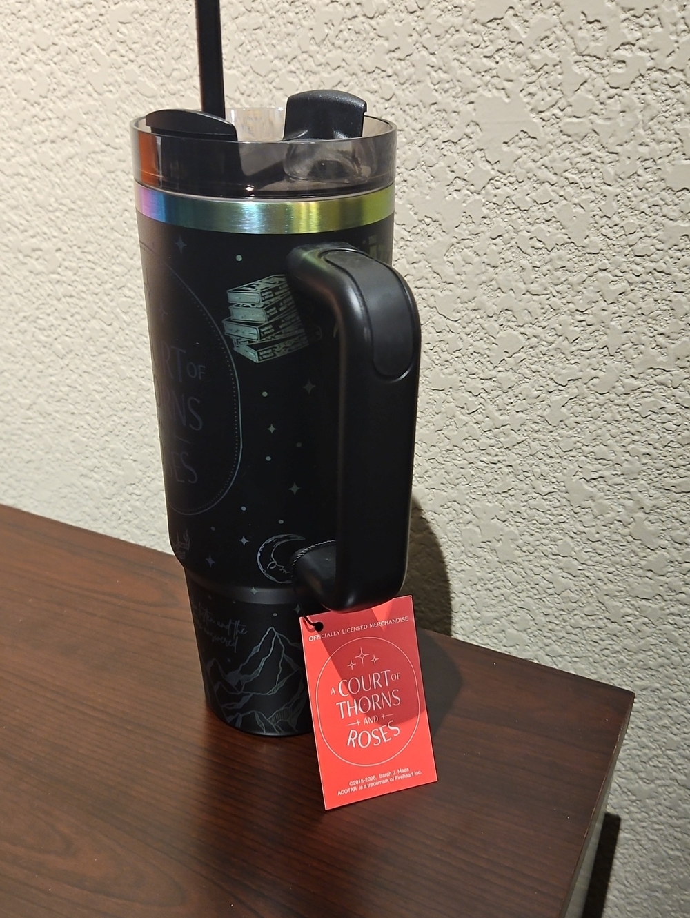 ACOTAR (A Court Of Thorns And Roses) Tumbler - Black & Rainbow Metallic - Picture 2 of 4